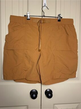 Eddie Bauer Men's Ripstop Tech Pull-On Shorts Brown Sugar Khaki XL UPF Ripstop